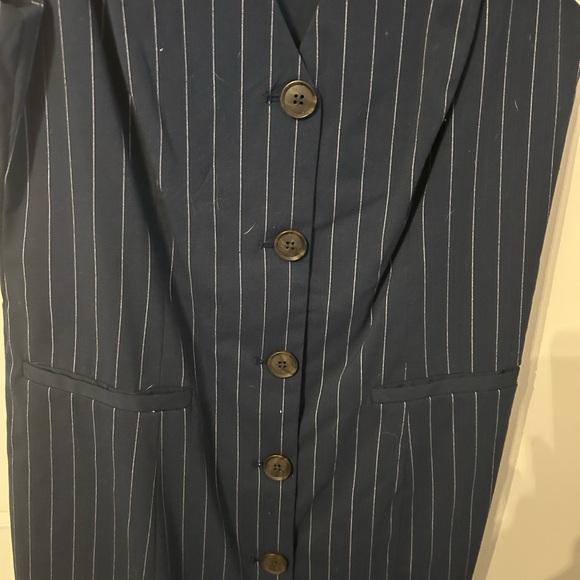 A New Day Navy Pinstripe Vest Dress - Picture 4 of 6